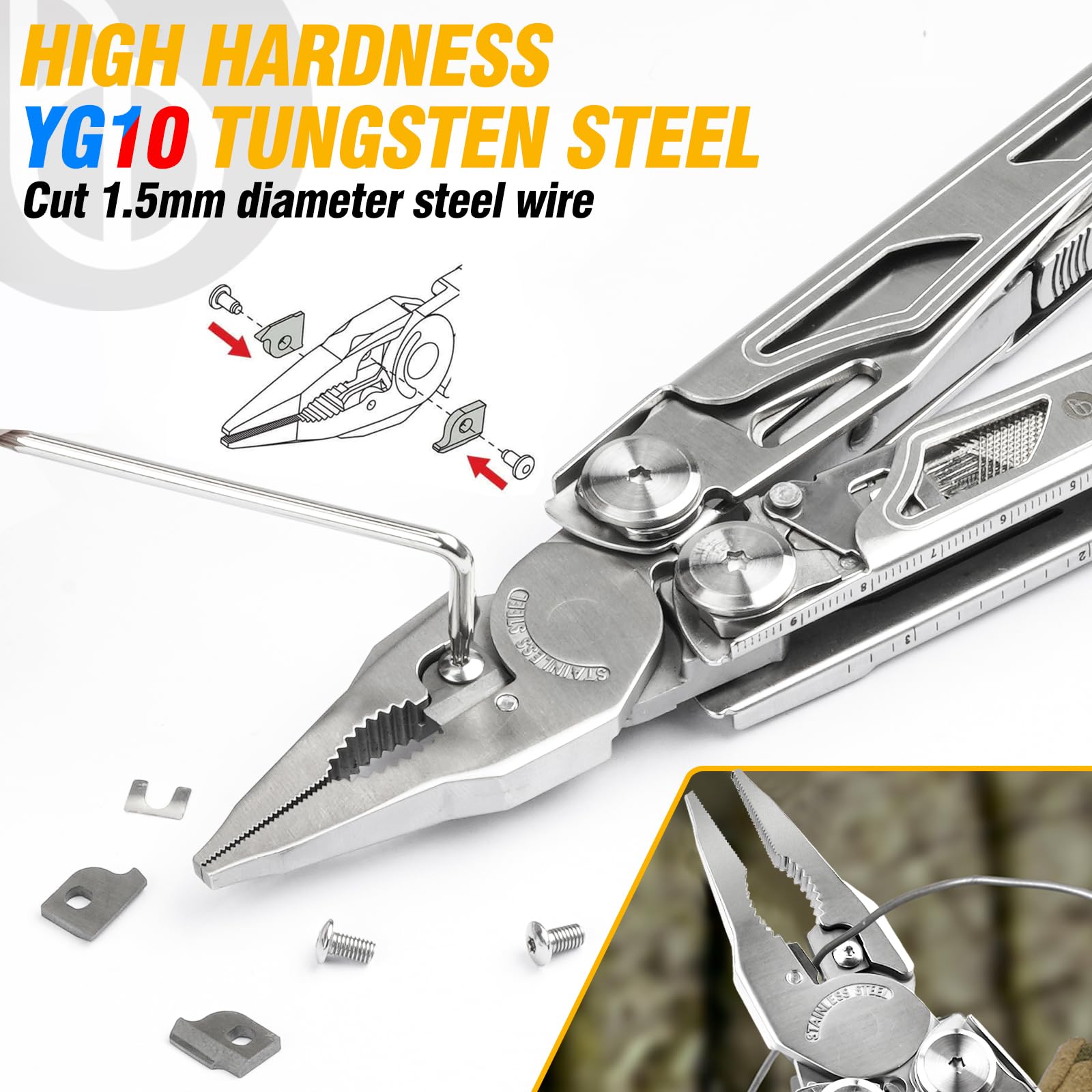 BIBURY BI2045 interchangeable saw blade enables versatile outdoor work.