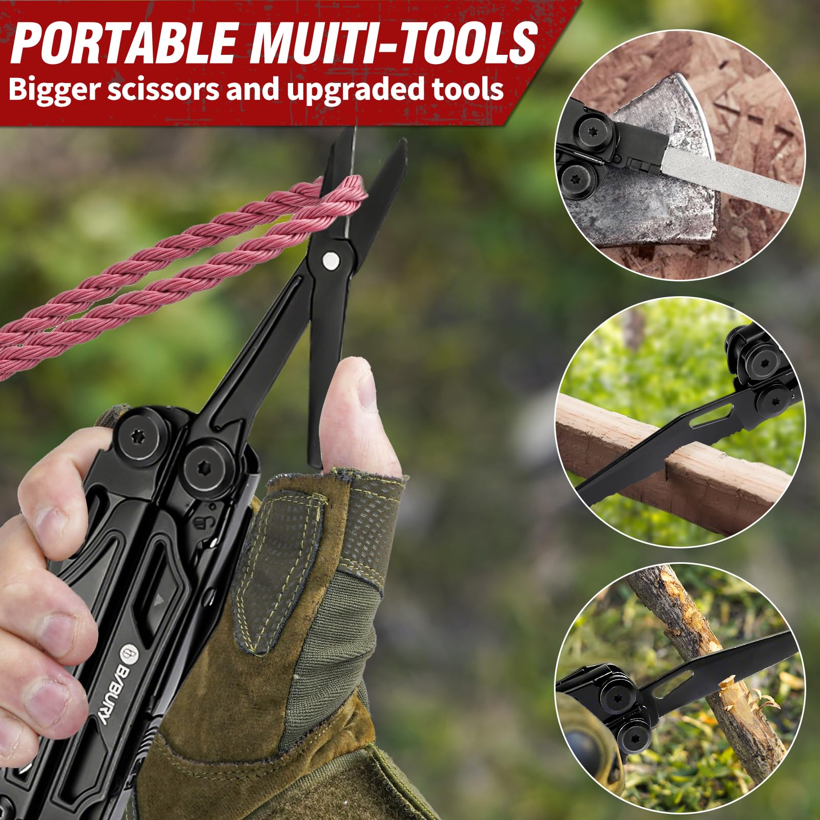 Bibury Multitool Pliers Pro BI2045AB durable 3Cr13 steel body for rugged use