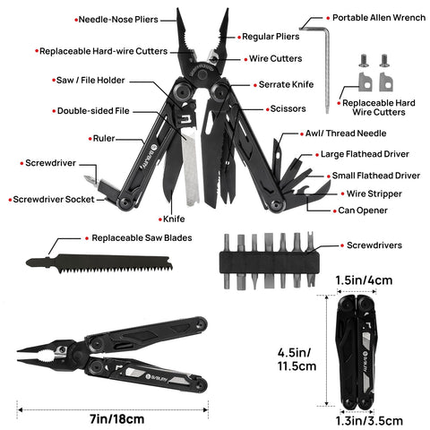 Bibury Multitool Pliers Pro BI2045AB open-pliers for quick field access