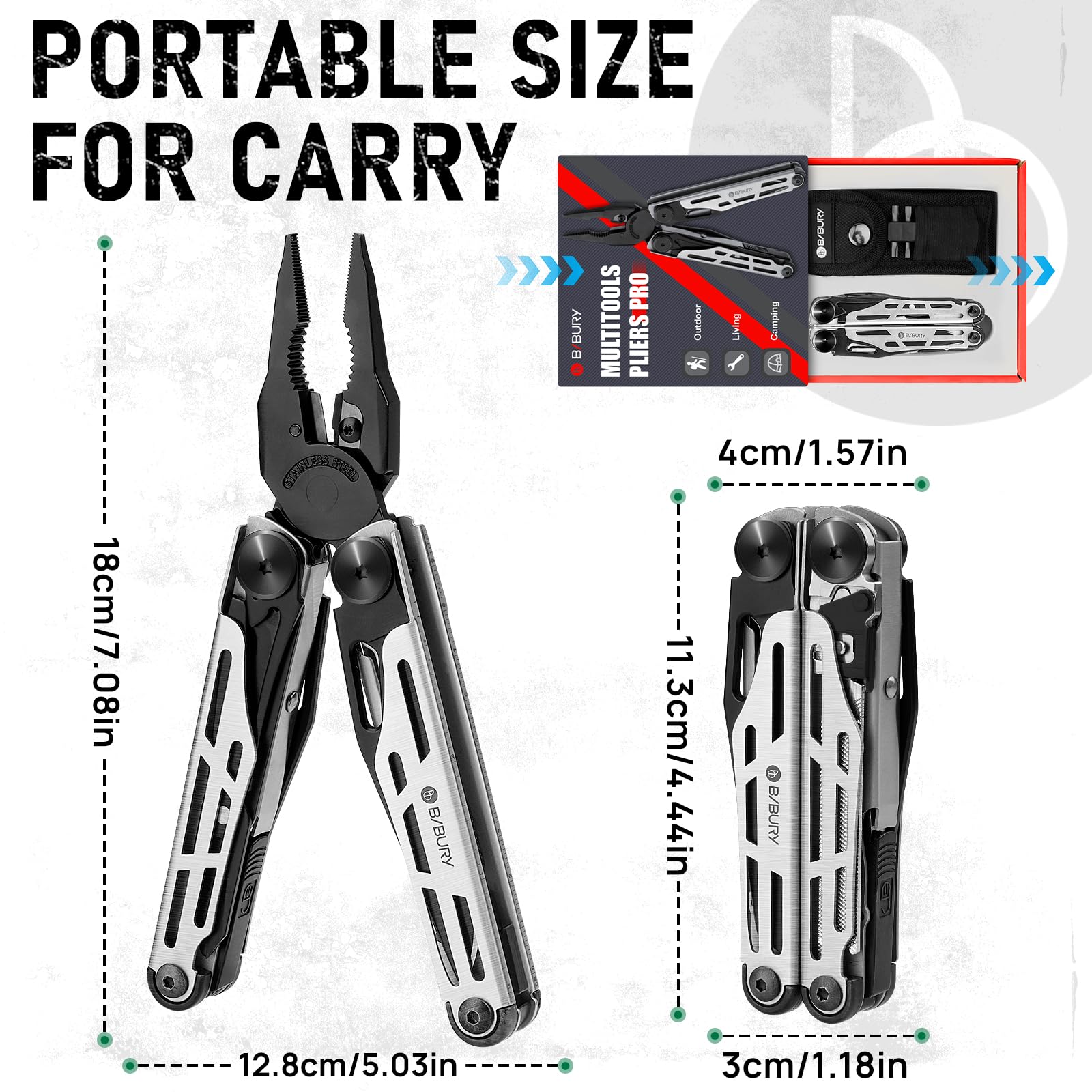 BIBURY Multitool Pro gift-ready packaging for outdoors enthusiasts