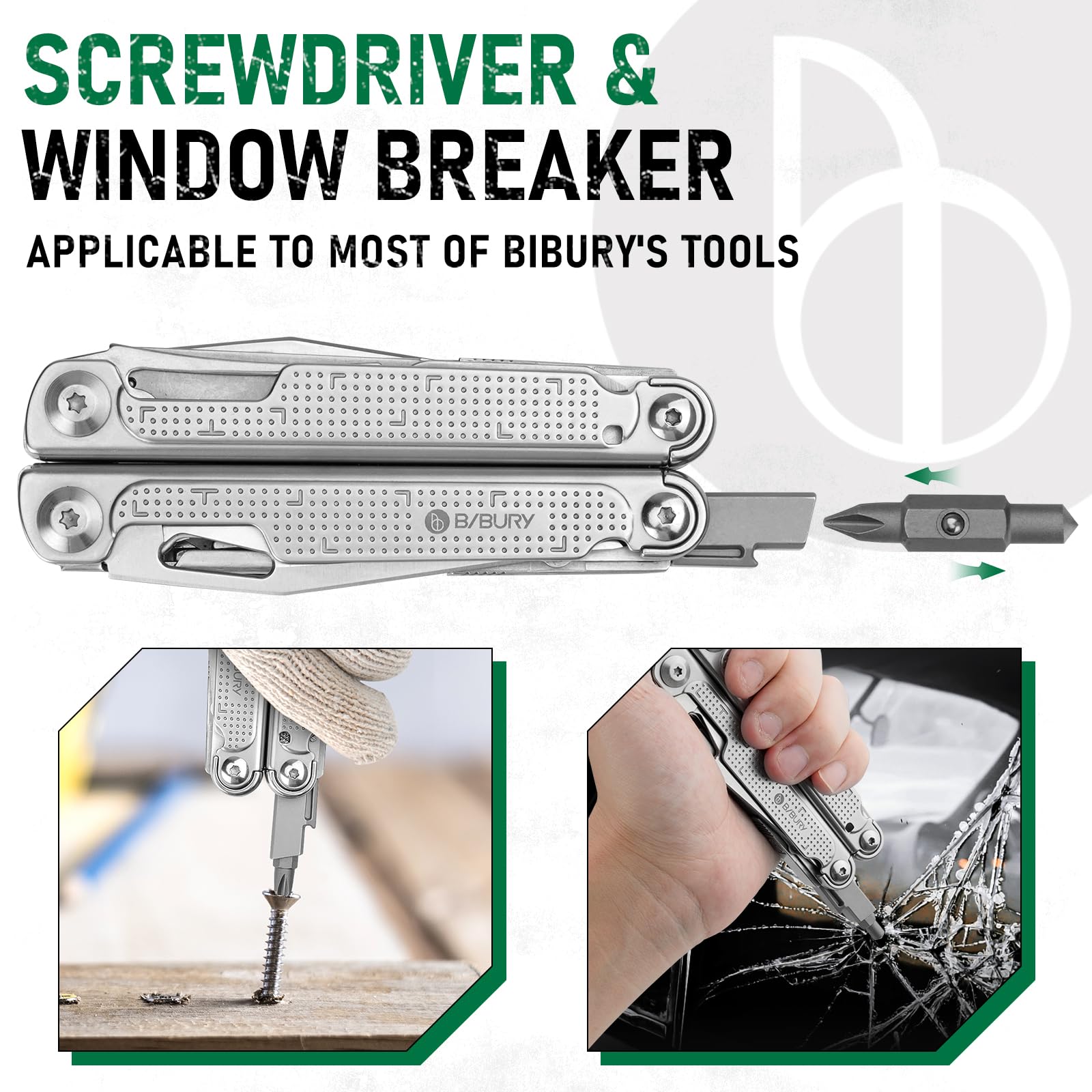 BIBURY spare parts kit window breaker bit for quick escapes.