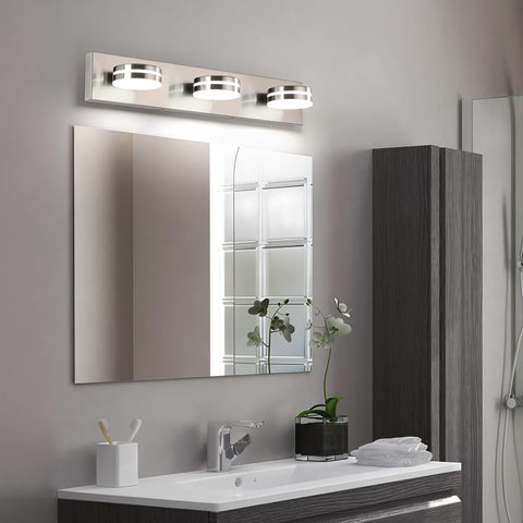 Bicrink brushed nickel dimmable led vanity light adapts brightness for tasks