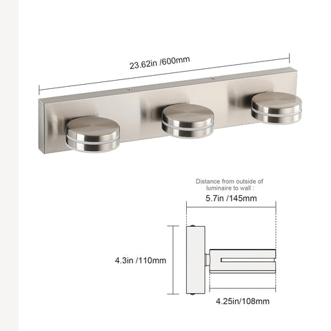 Bicrink brushed nickel bathroom light with easy clean finish stays pristine