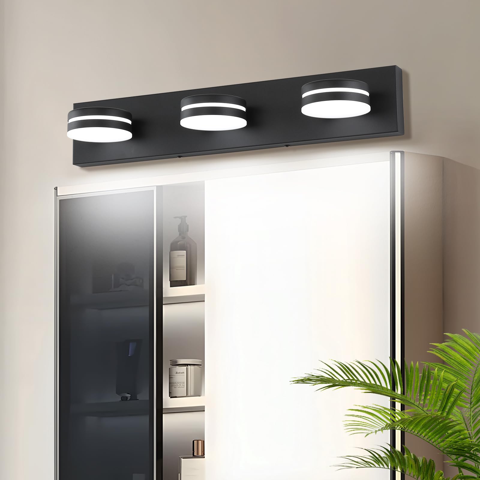Bicrink corrosion-resistant vanity light designed for humid bathrooms.