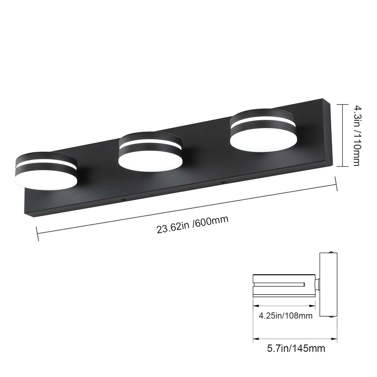 Bicrink matte black bathroom light complements modern interiors.