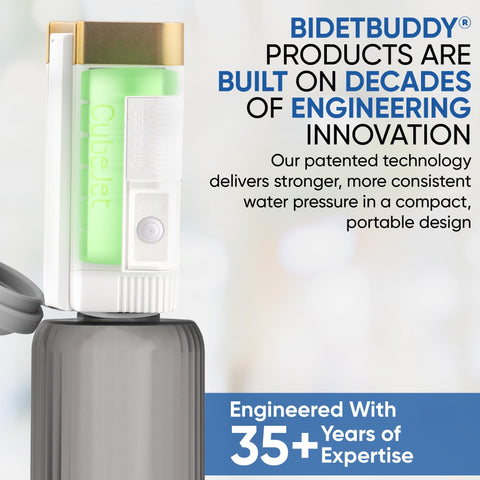 Bidet Buddy CubeJet lightweight 345g for effortless packing.