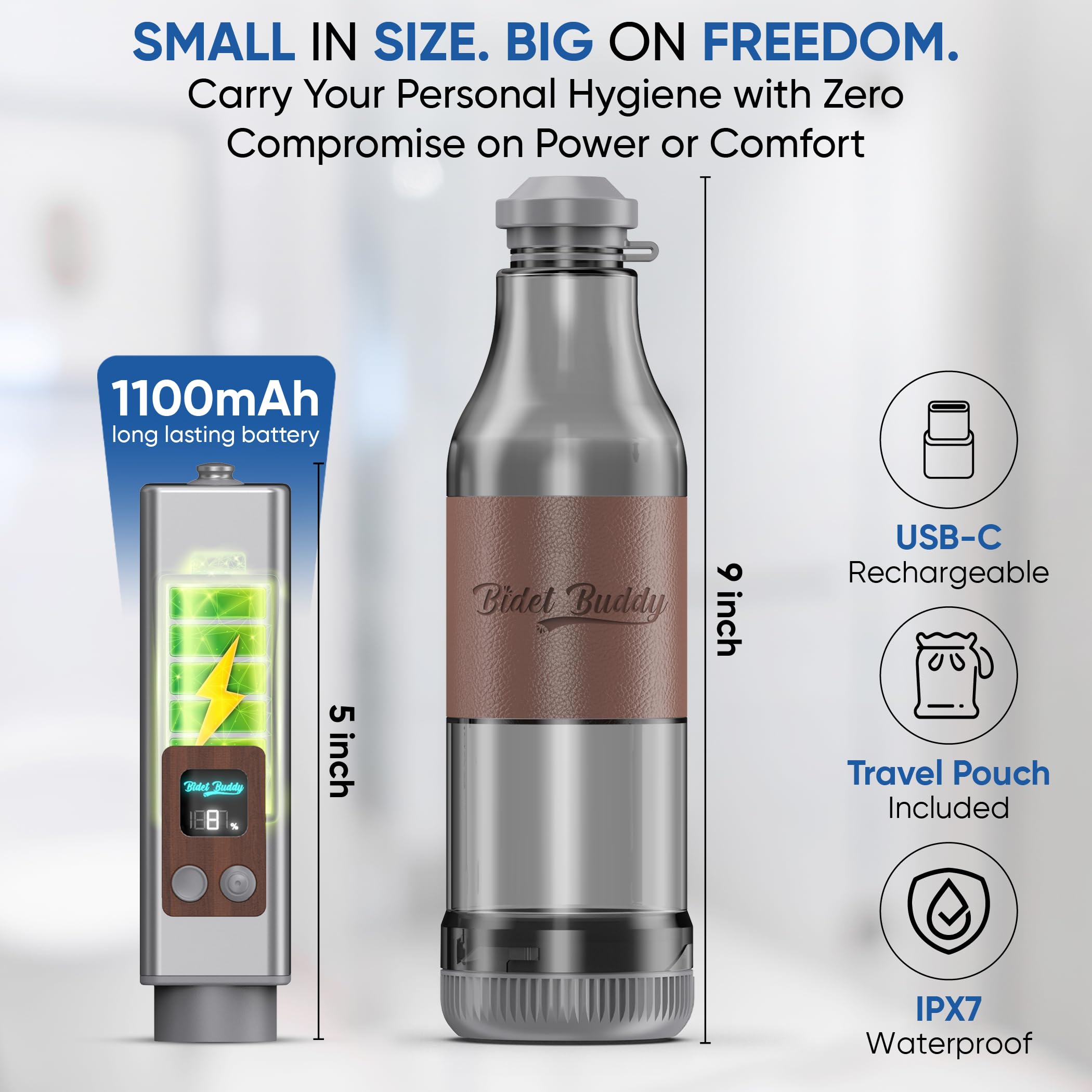 Bidet Buddy Evolv retractable nozzle keeps hygiene protected between uses.