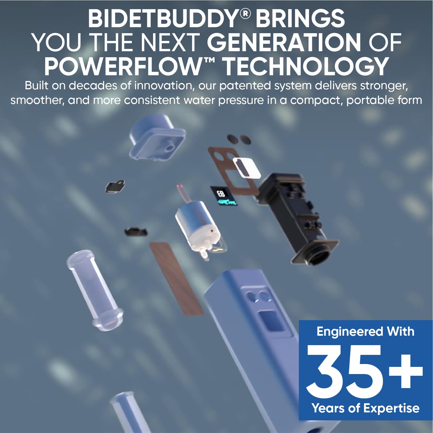Bidet Buddy Evolv water-bottle compatibility simplifies setup in remote locations.