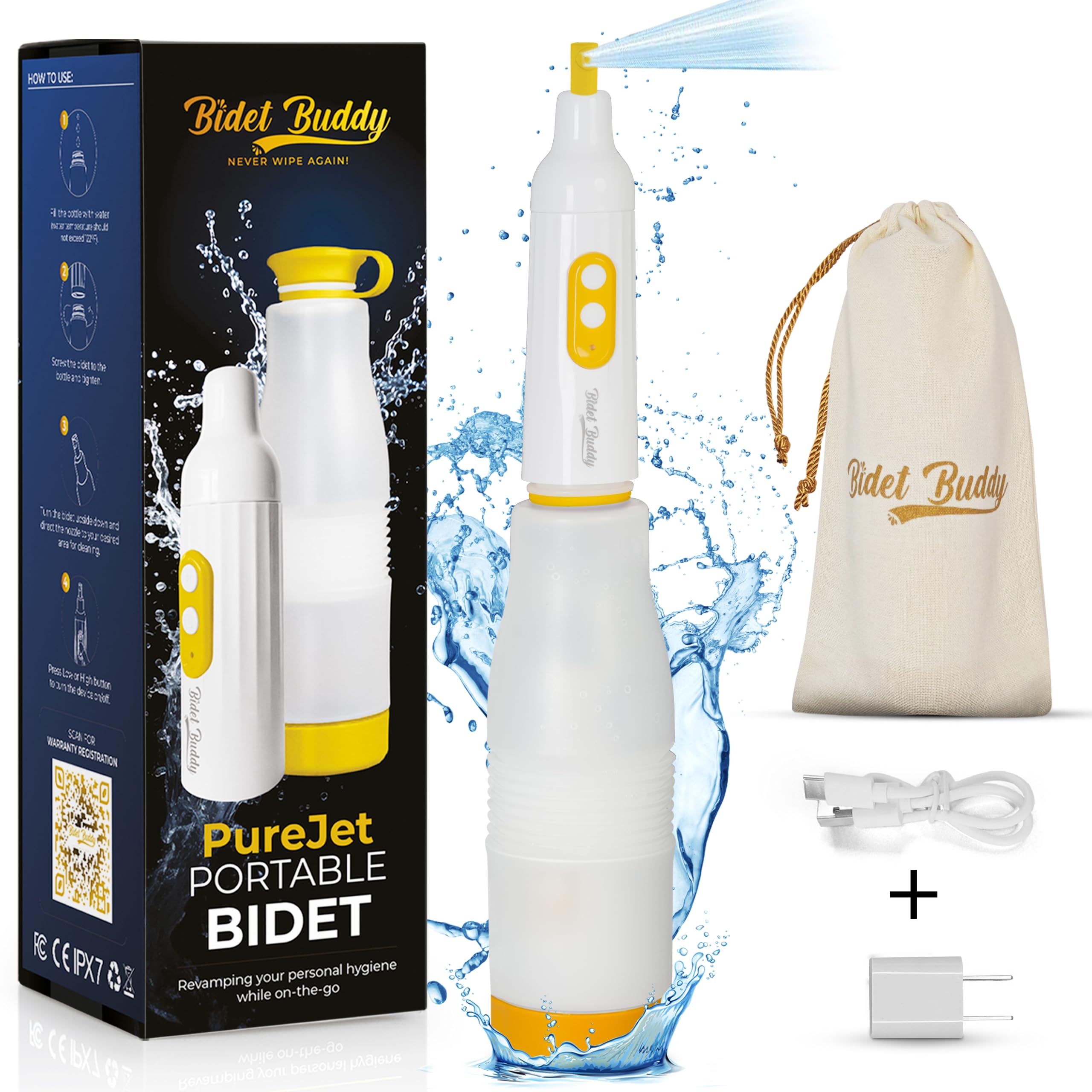 Bidet Buddy PureJet portable bottle base attachment for compact travel
