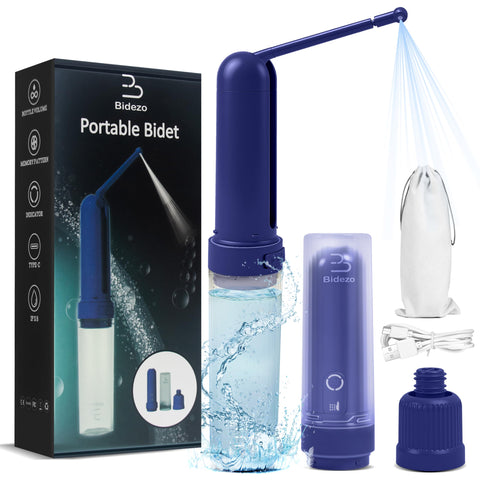 Bidezo travel bidet with 180ml bottle for on-the-go personal hygiene.