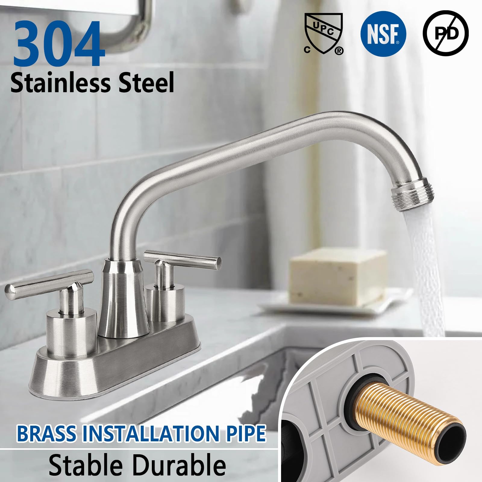 Bietor laundry sink faucet two-levers offer precise water control