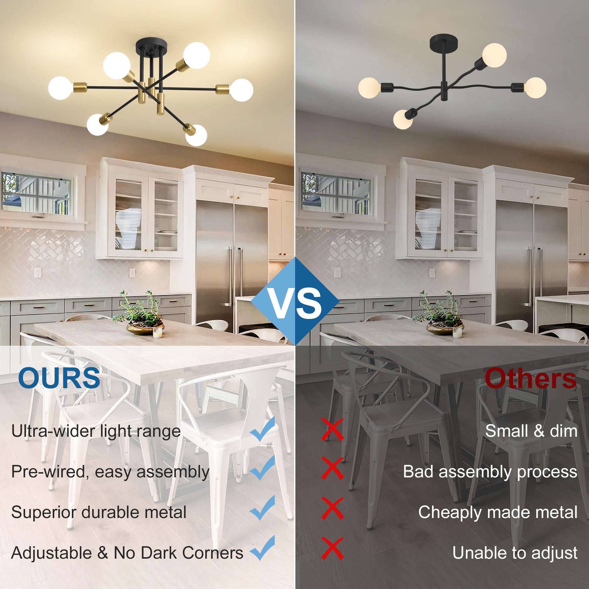 Biewalk living room and kitchen island lighting enhances space.