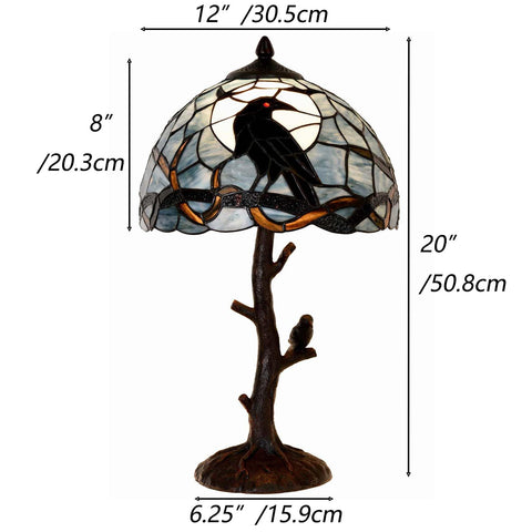 Bieye dark blue Tiffany table lamp adding timeless color to a quiet corner