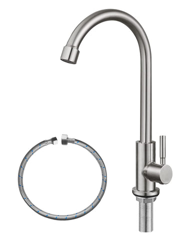 Bifordo cold water faucet with double-sink swivel for versatile kitchen tasks.