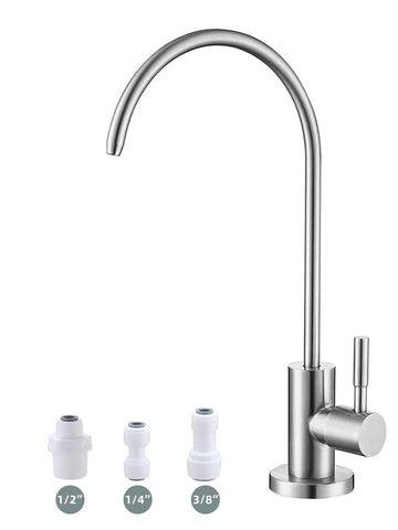 Bifordo drinking water faucet front view highlights brushed nickel finish for modern kitchens