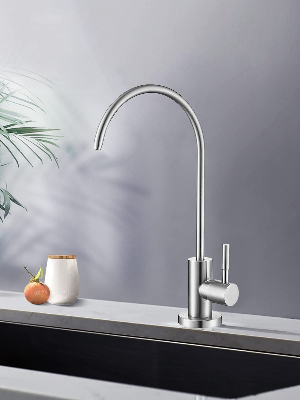 Bifordo RO faucet installation back view demonstrates easy setup with adapters included