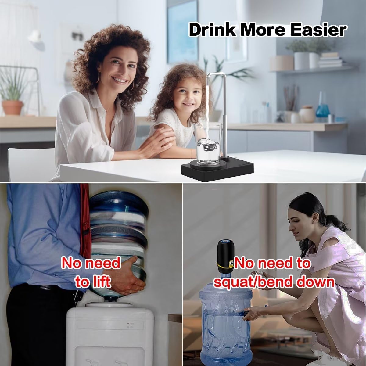 BIFULLJOY water-pump universal-bottles setup enables use with many containers