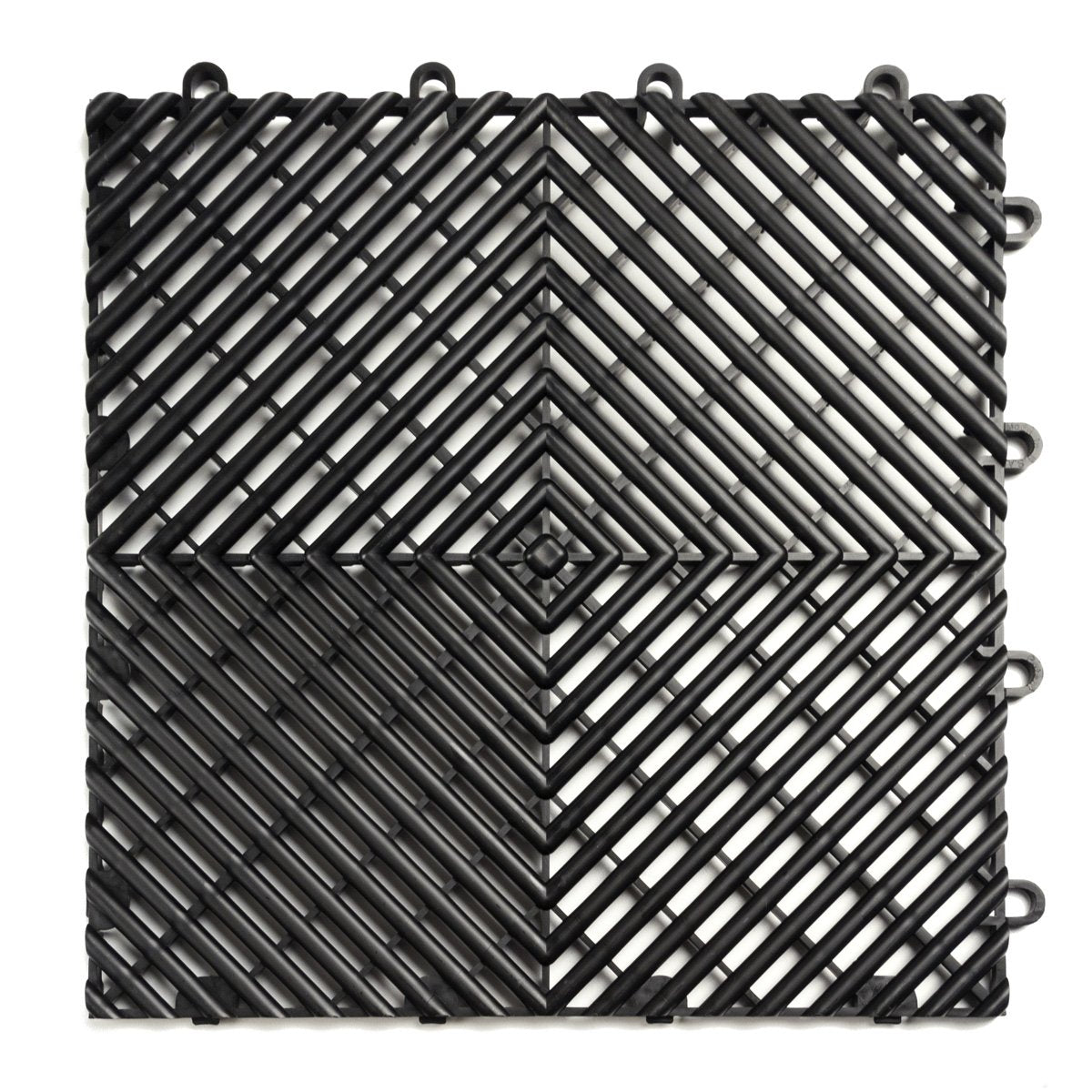 Big Floors RaceDeck Free-Flow interlocking tile for quick DIY garage installation.