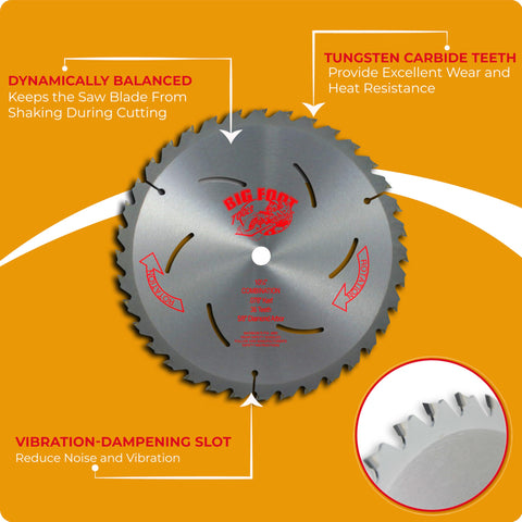 Big Foot Tools circular blade with universal 5/8-inch arbor for easy installation.