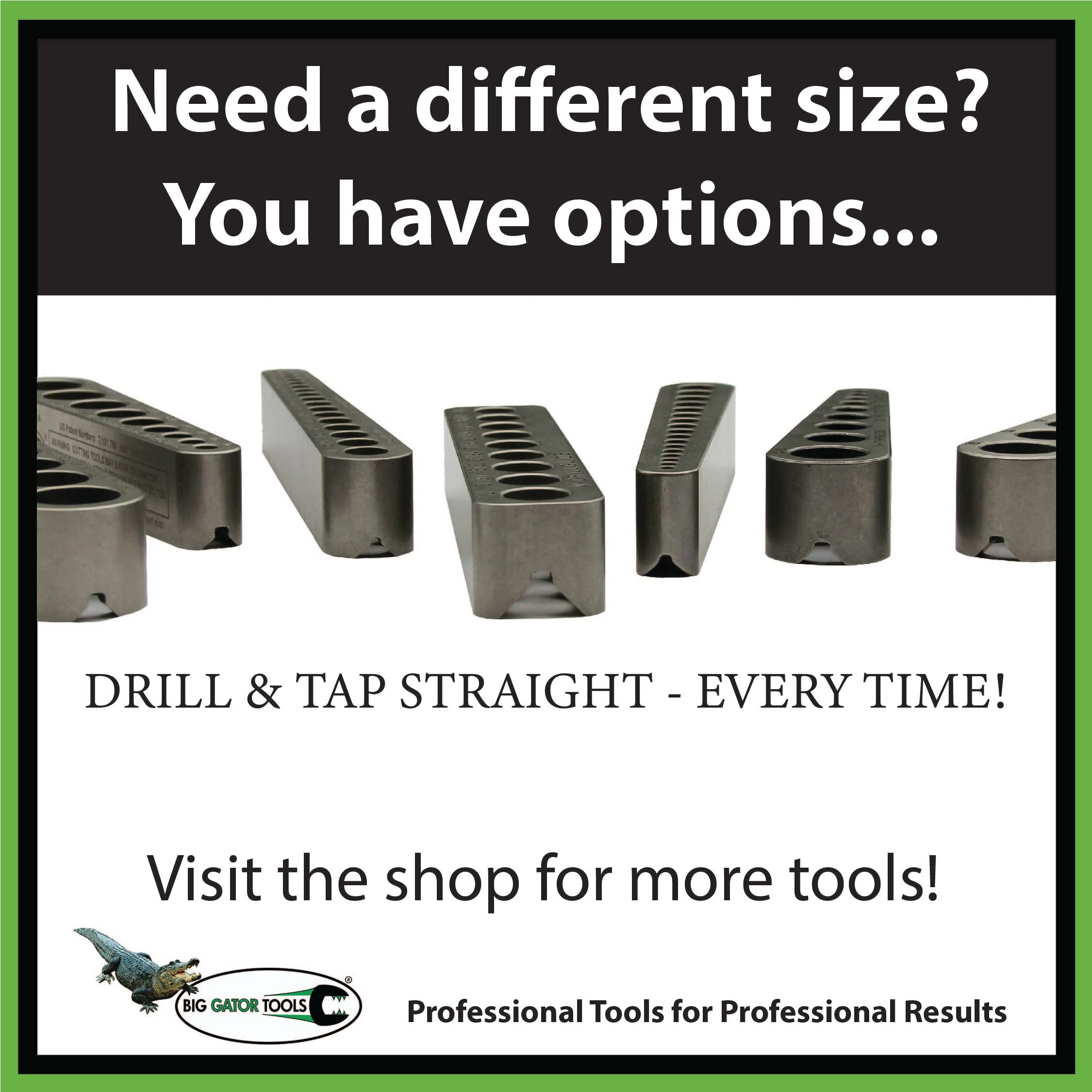 V-Drill guides for accurate drilling on round parts and corners