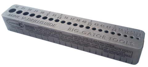 Big Gator Tools SDGMINI Mini V-Drill Guide reveals 21 drill sizes for versatile precision