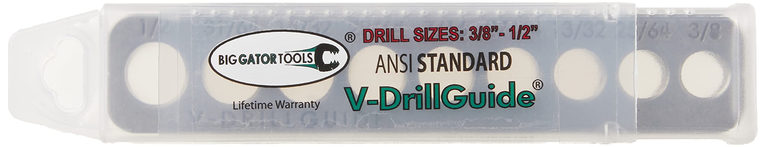 Big Gator Tools V-Drill Guide with V-Groove guiding bits on rounded and square materials.