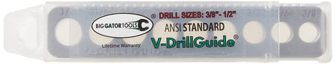 Big Gator Tools V-Drill Guide with V-Groove guiding bits on rounded and square materials.
