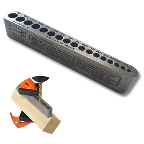 Big Gator Tools V-DrillGuide side view reveals rugged nickel alloy steel design