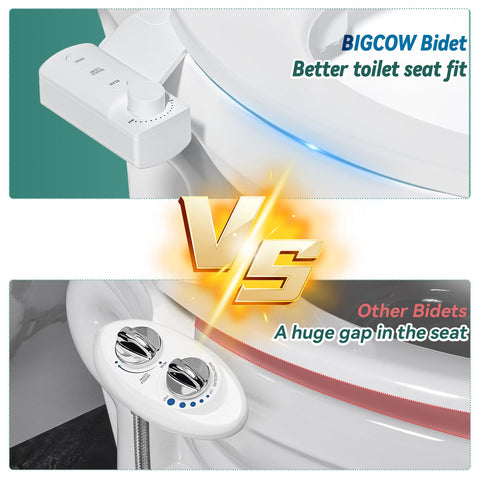 BIGCOW bidet pressure dial to customize spray intensity