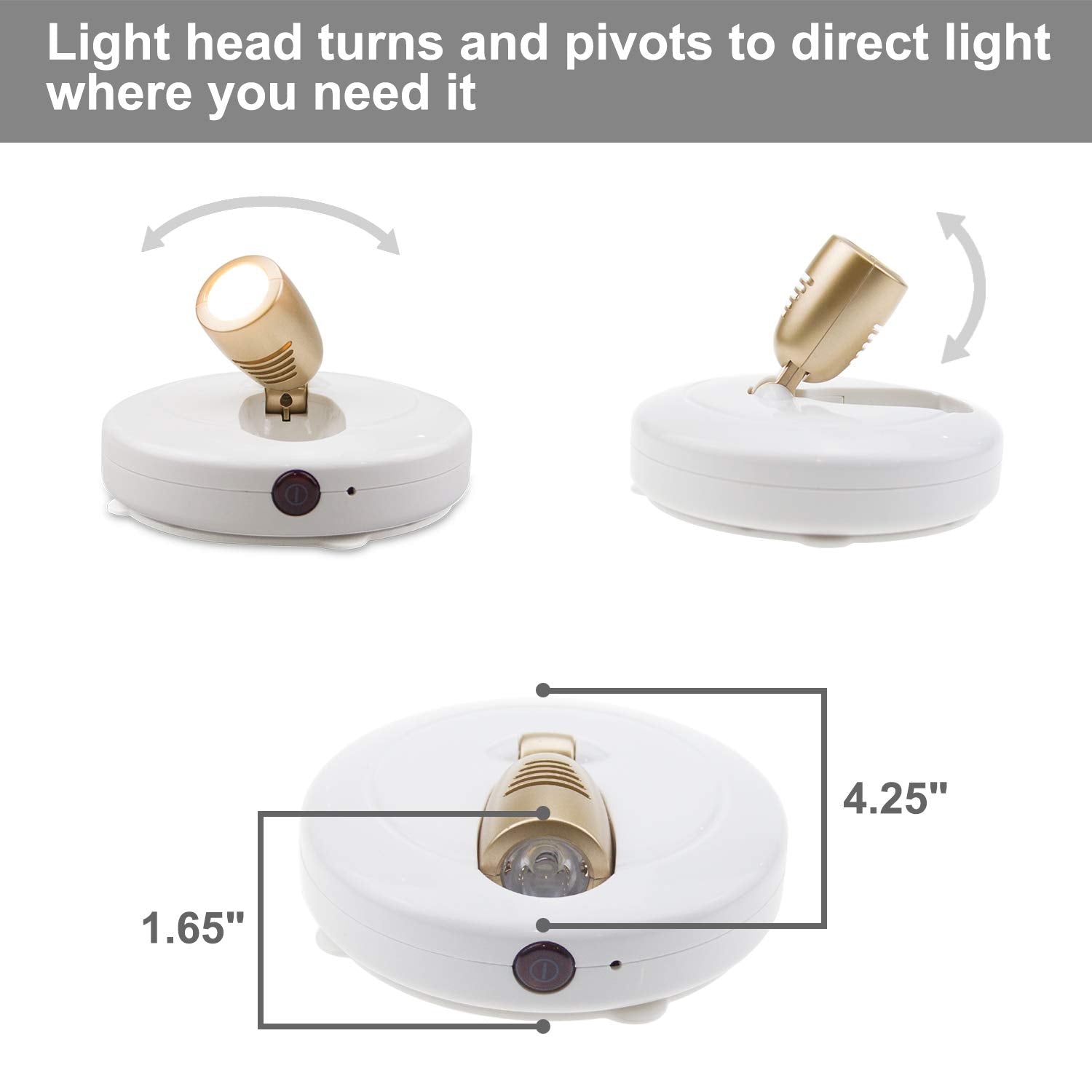 BIGLIGHT puck light with remote control for easy brightness and timer management.