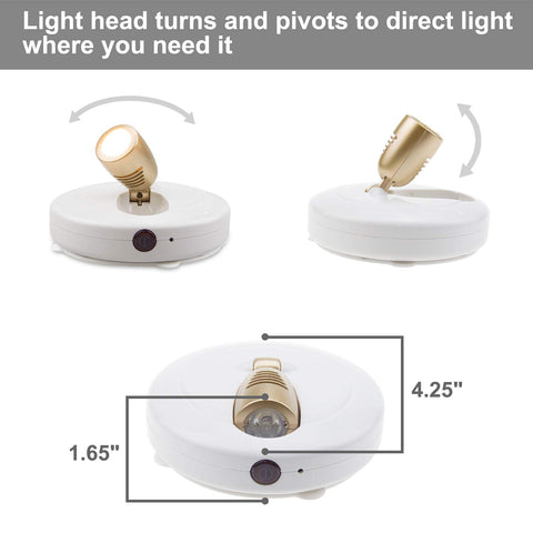 BIGLIGHT puck light with remote control for easy brightness and timer management.