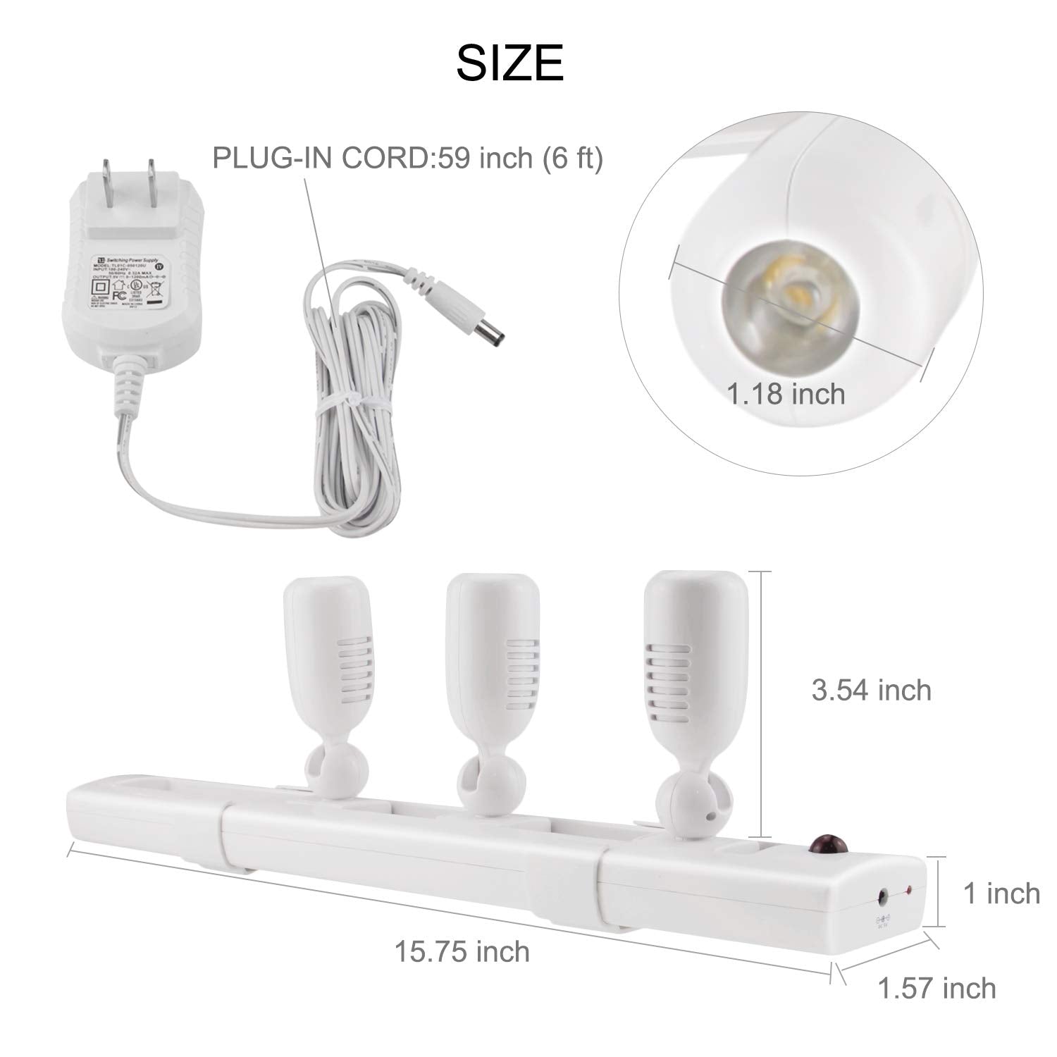 6 ft cord enables flexible placement with warm white illumination