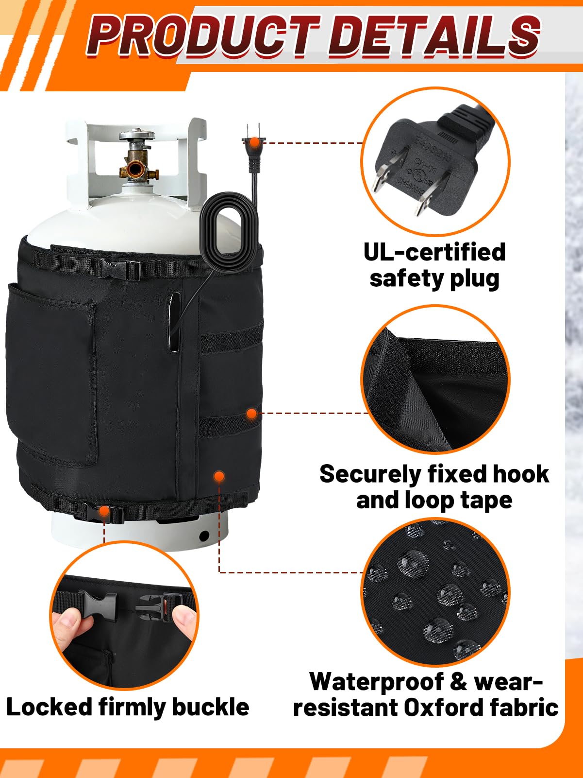 Bigmeta propane tank heater blanket insulated cover reduces heat loss and boosts efficiency.