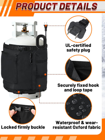 Bigmeta propane tank heater blanket insulated cover reduces heat loss and boosts efficiency.