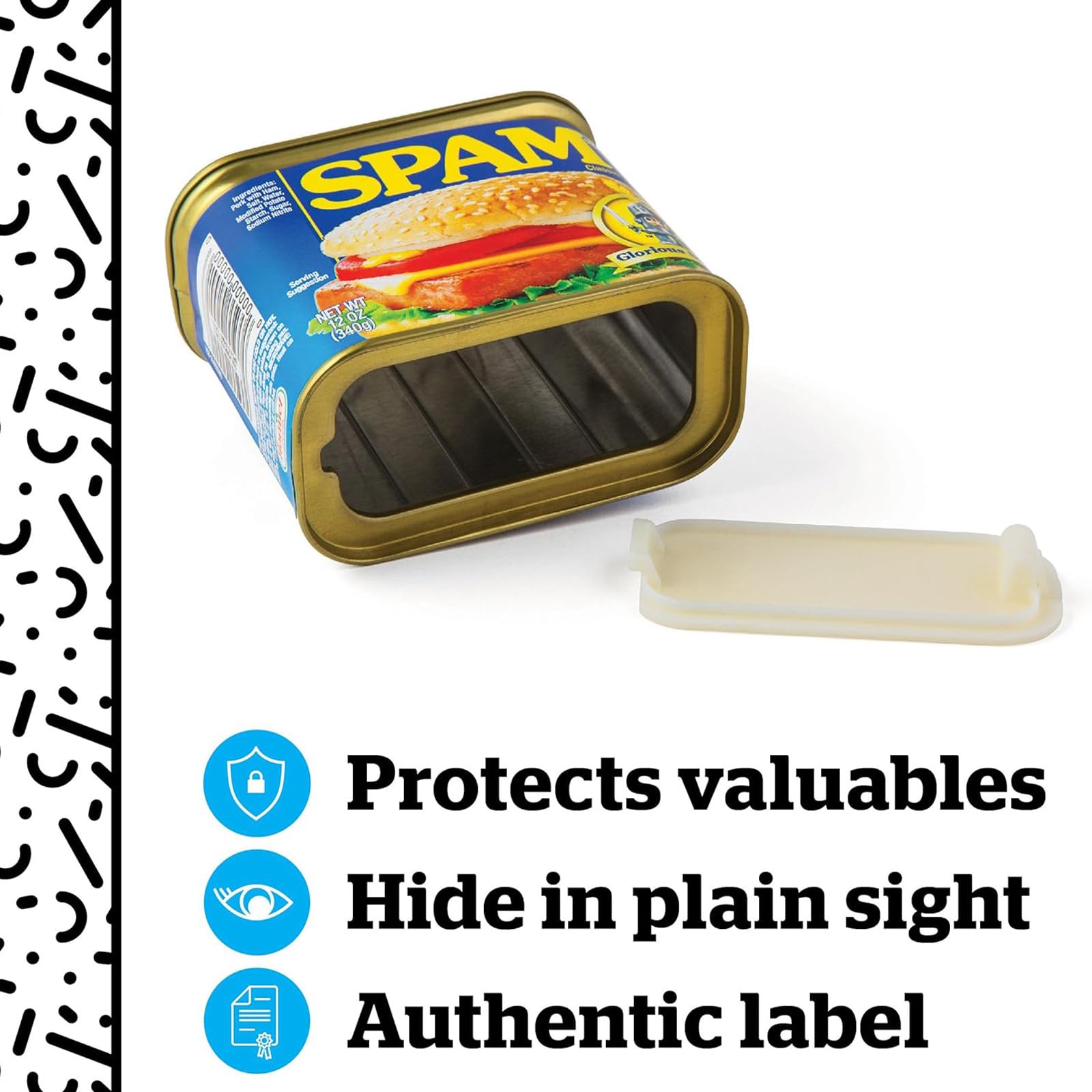 BigMouth Inc Spam Can Safe - replica label detail for nostalgic decor and concealment