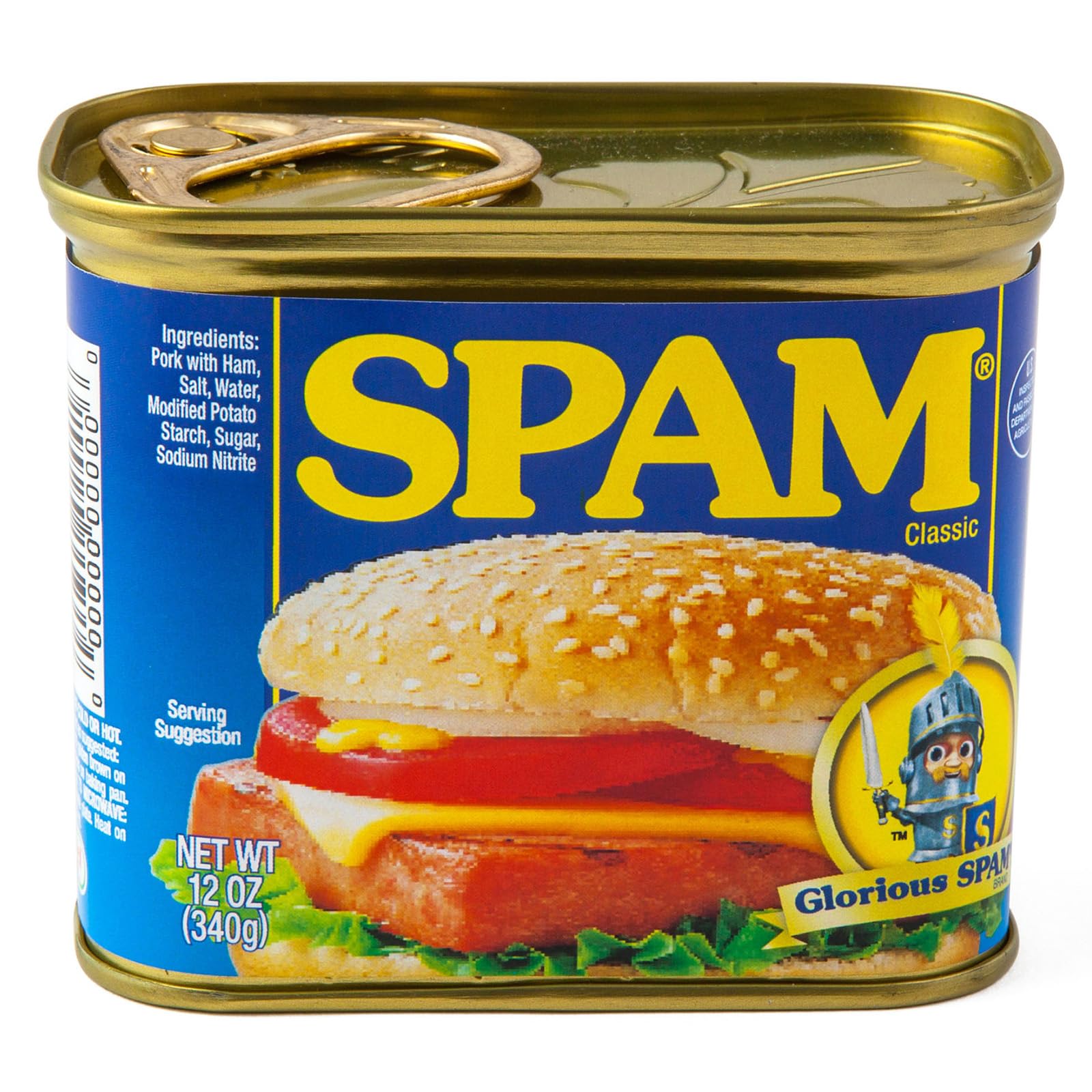BigMouth Inc Spam Can Safe - opened lid reveals secret compartment for valuables