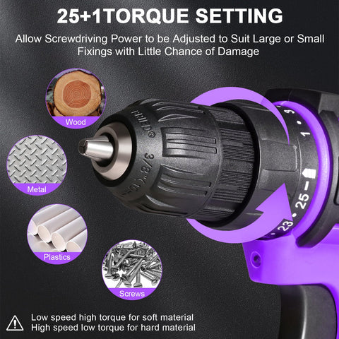 BIHOO 3/8-inch keyless chuck for easy bit changes