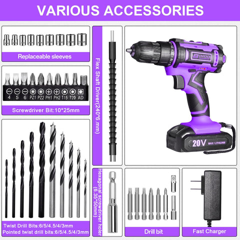 BIHOO two-speed operation with 25+1 torque for versatile drilling and driving tasks