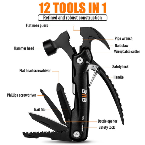BIIB multitool close-up shows nail claw and cutting tools for quick fixes.