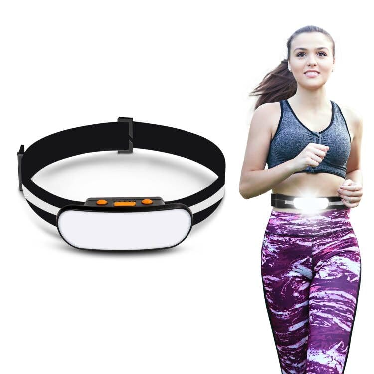 BIKACU Running Light headlamp turned on to enhance night visibility.