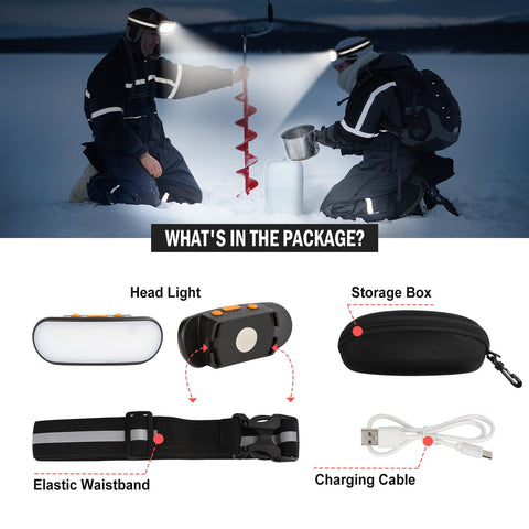 BIKACU Running Light worn on the chest with straps for hands-free safety.