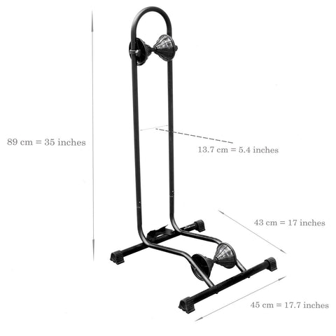 Bike Hand floor stand front wheel entry secures the bike upright