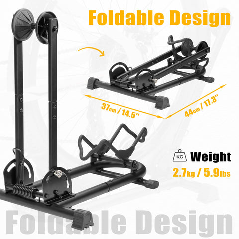 Compact folded BIKE HAND stand ready for storage or transport