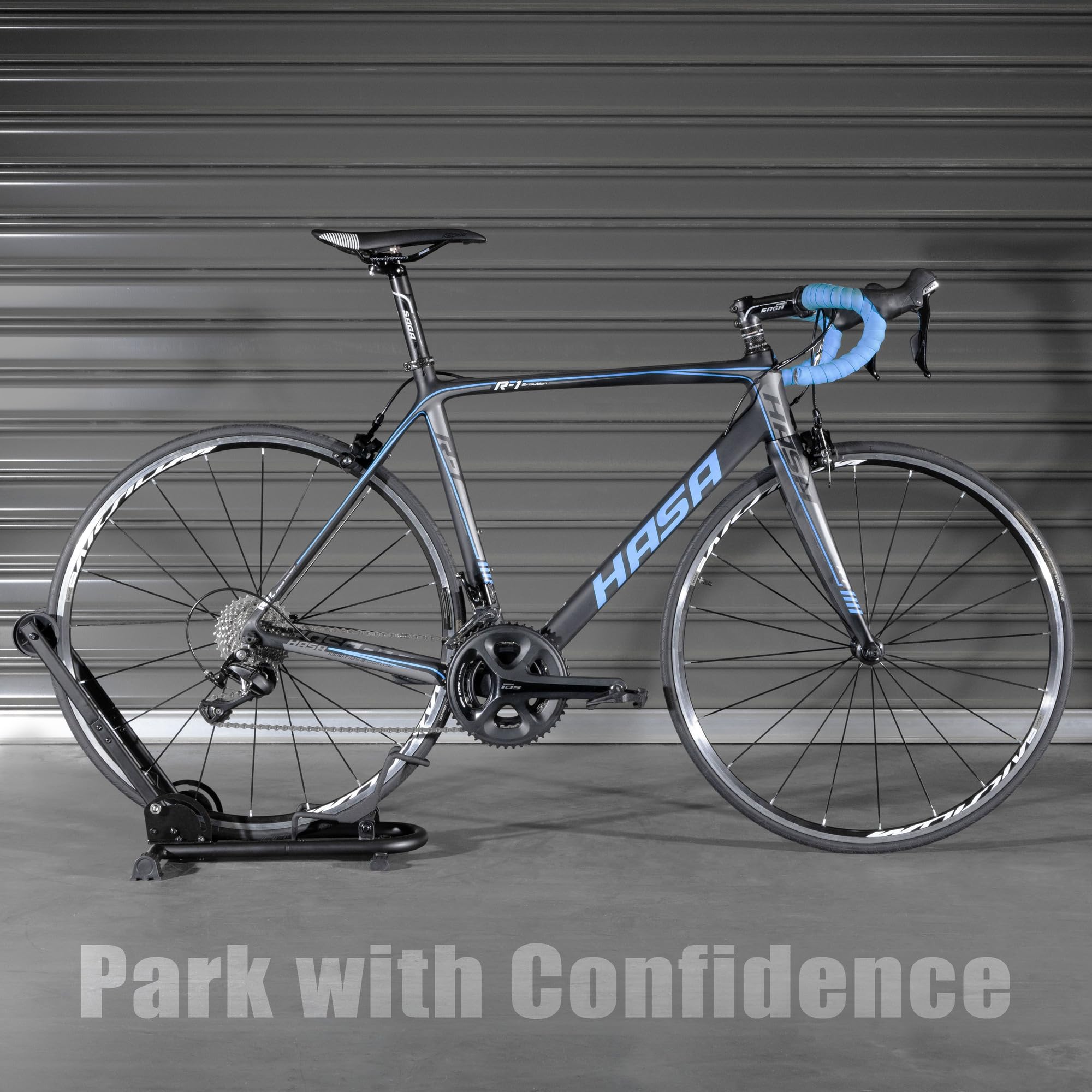 BIKE HAND garage storage stand keeps bikes off the floor for organized space