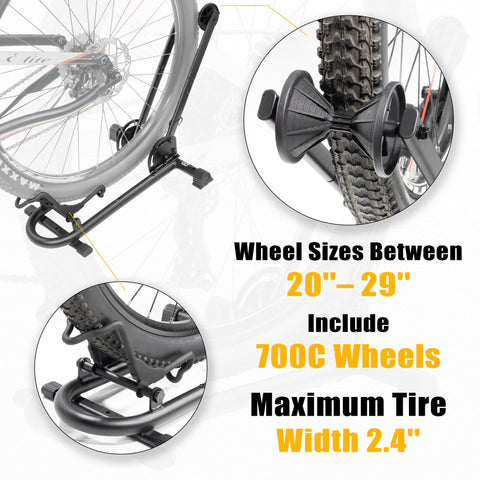 BIKE HAND stand with three-point tire contact provides stability