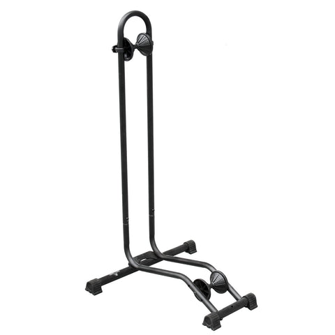 BikeHand floor stand front view shows stable support for 24–29 inch bikes indoors