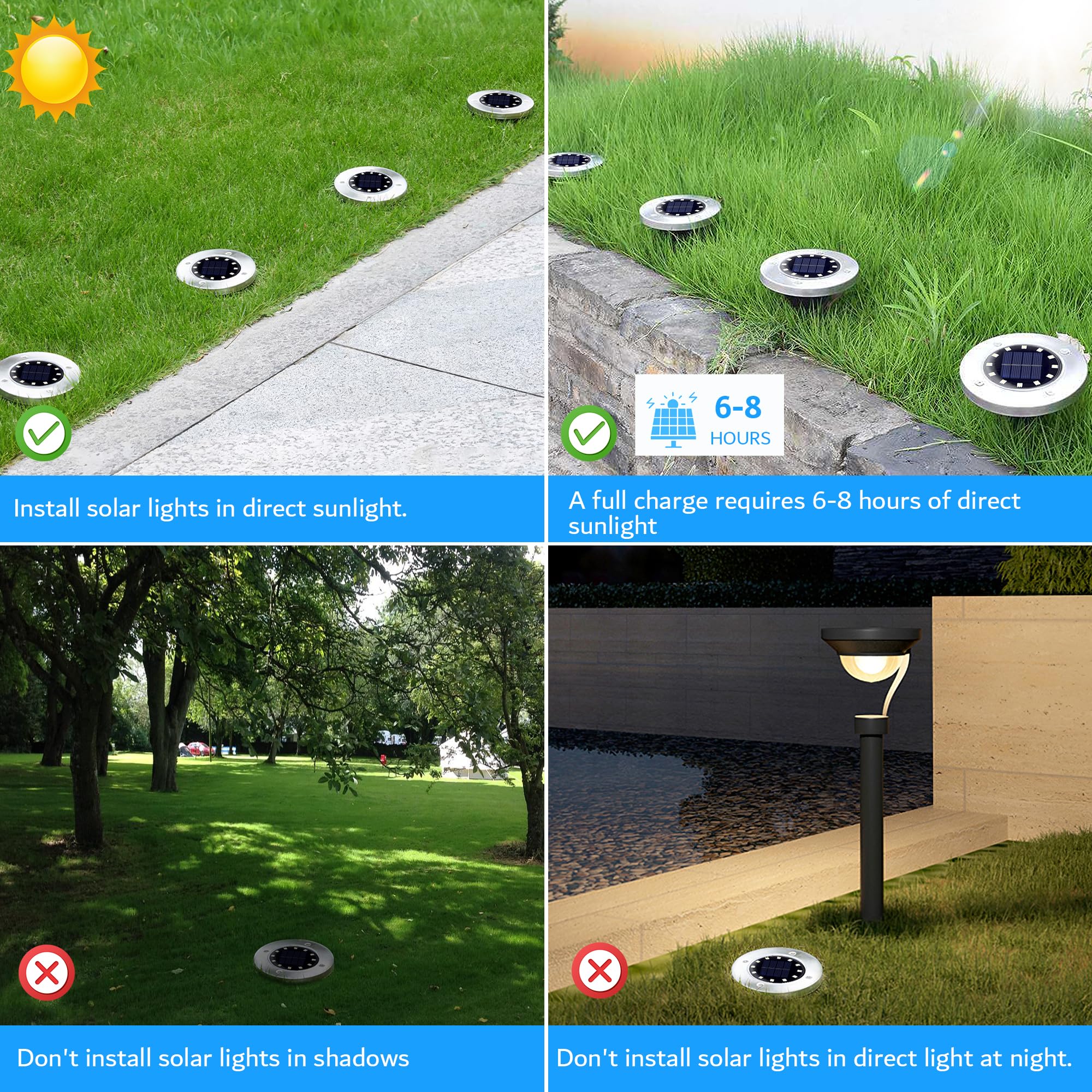 Biling solar ground light features waterproof shell for all-weather use