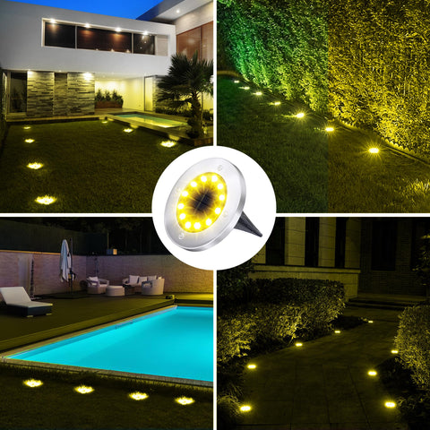 Biling solar ground light wireless setup for easy installation along paths