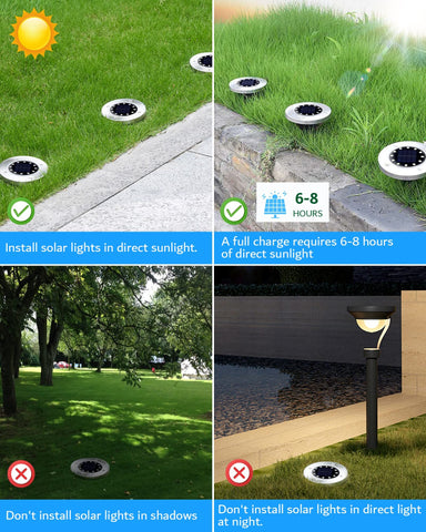Biling lights turn on automatically at dusk, saving energy and effort.