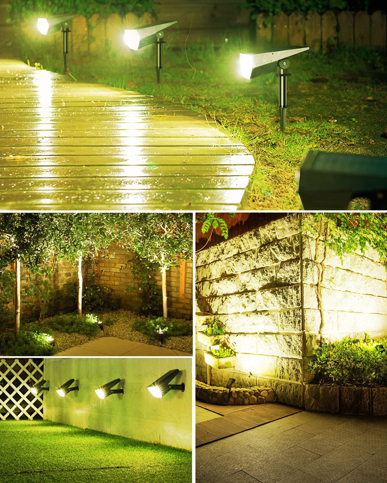 Biling solar spot light no-wiring design enables quick yard setup